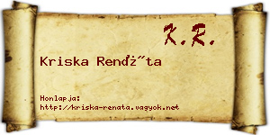Kriska Renáta névjegykártya